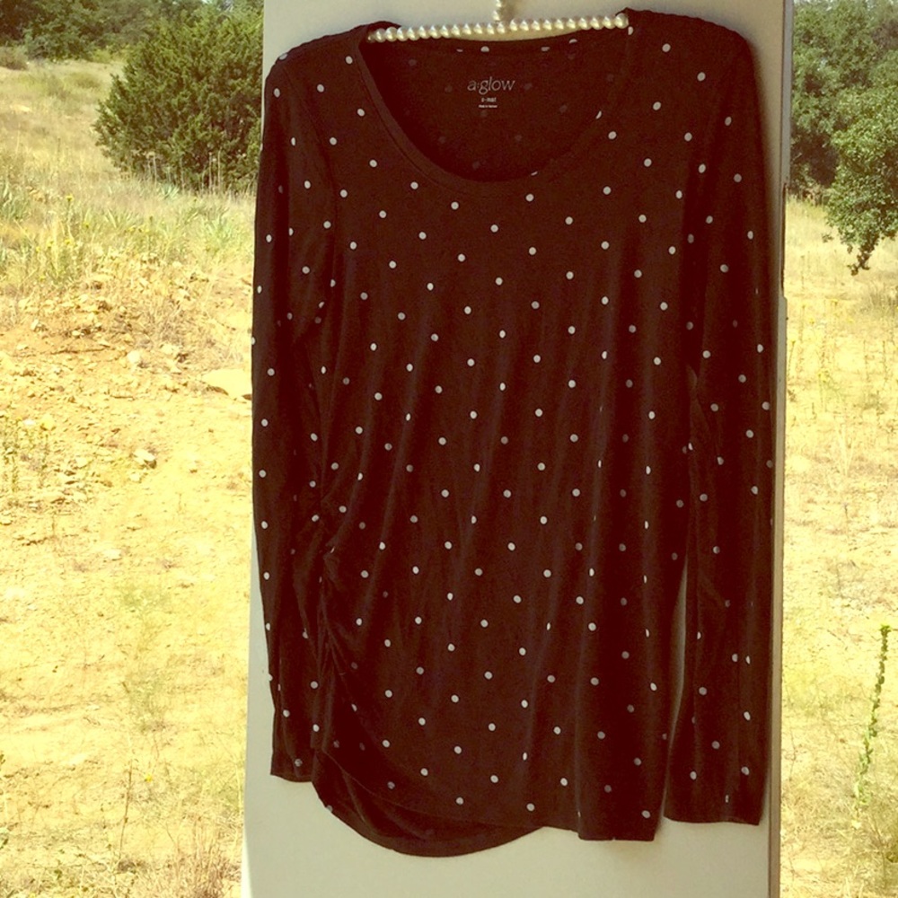 🎈$5 if bundled S gorgeous green white dot top GUC